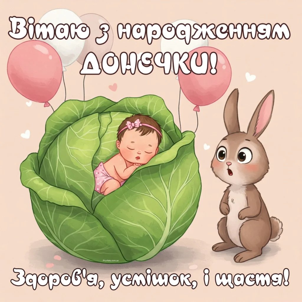 привітання з народженням донечки картинки