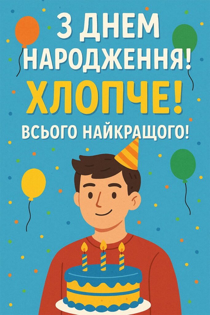 з днем народження хлопчику підлітку