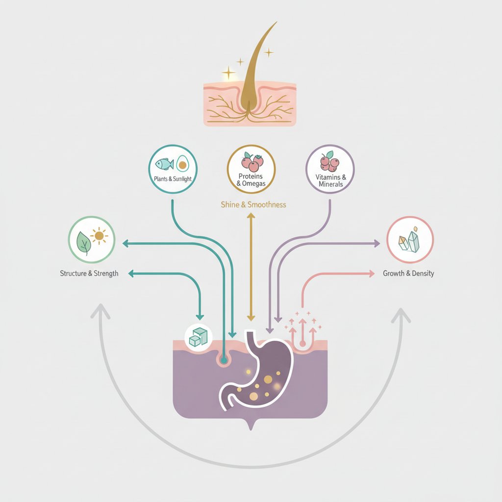 Здоров’я волосся зсередини: які нутрієнти дійсно впливають на густоту та блиск