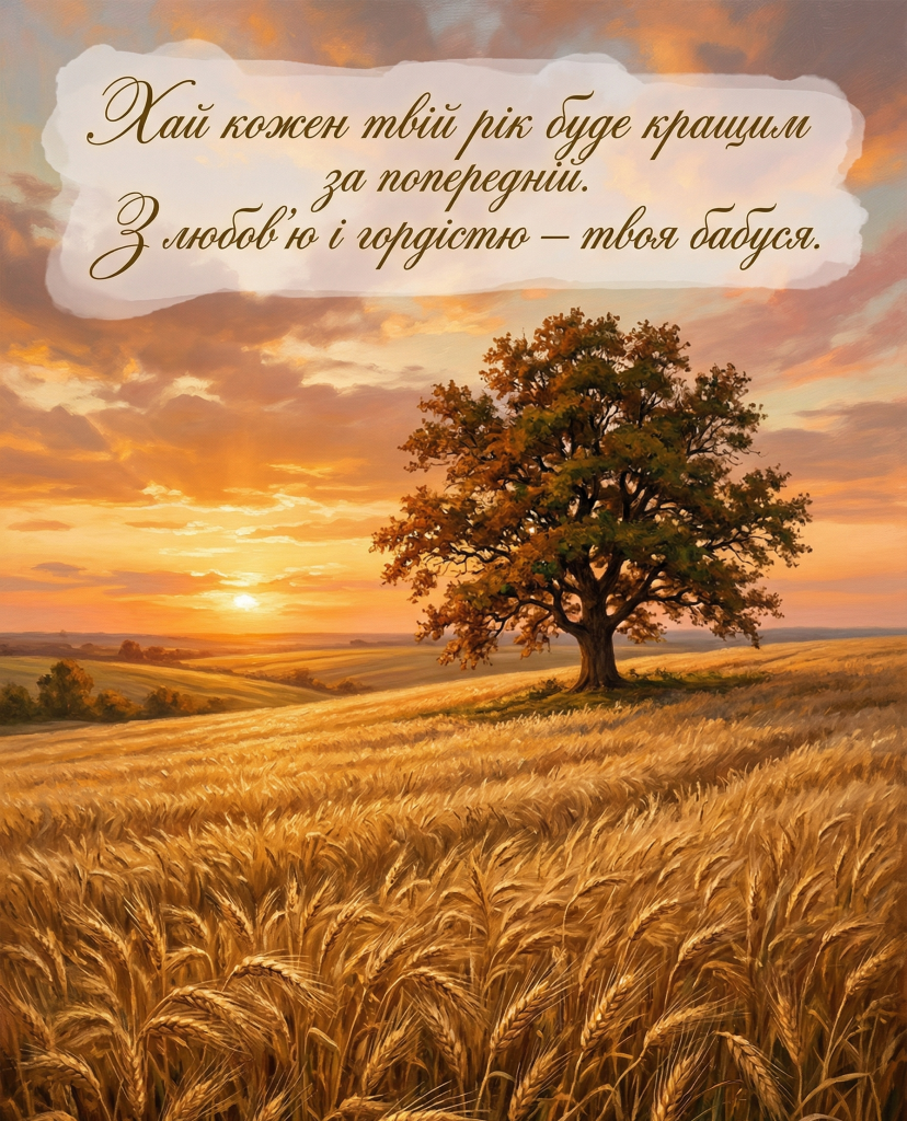 Привітання дорослому онуку від бабусі