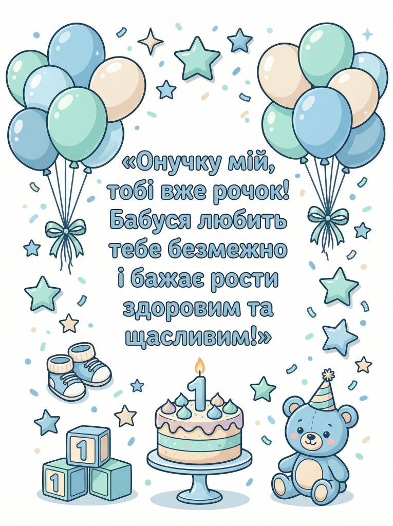 Привітання онуку 1 рік від бабусі