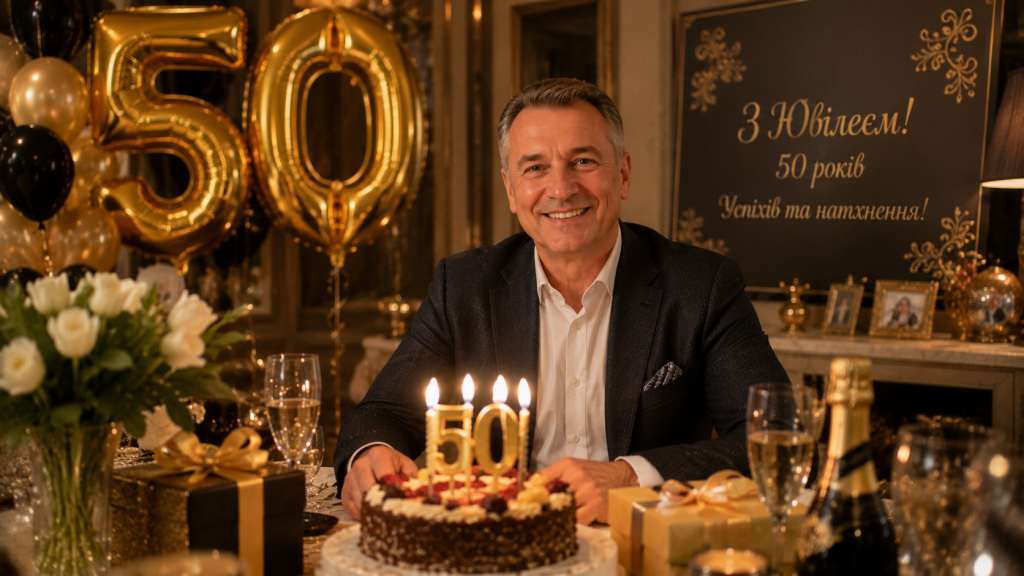 Святковий торт на 50-річчя чоловіка